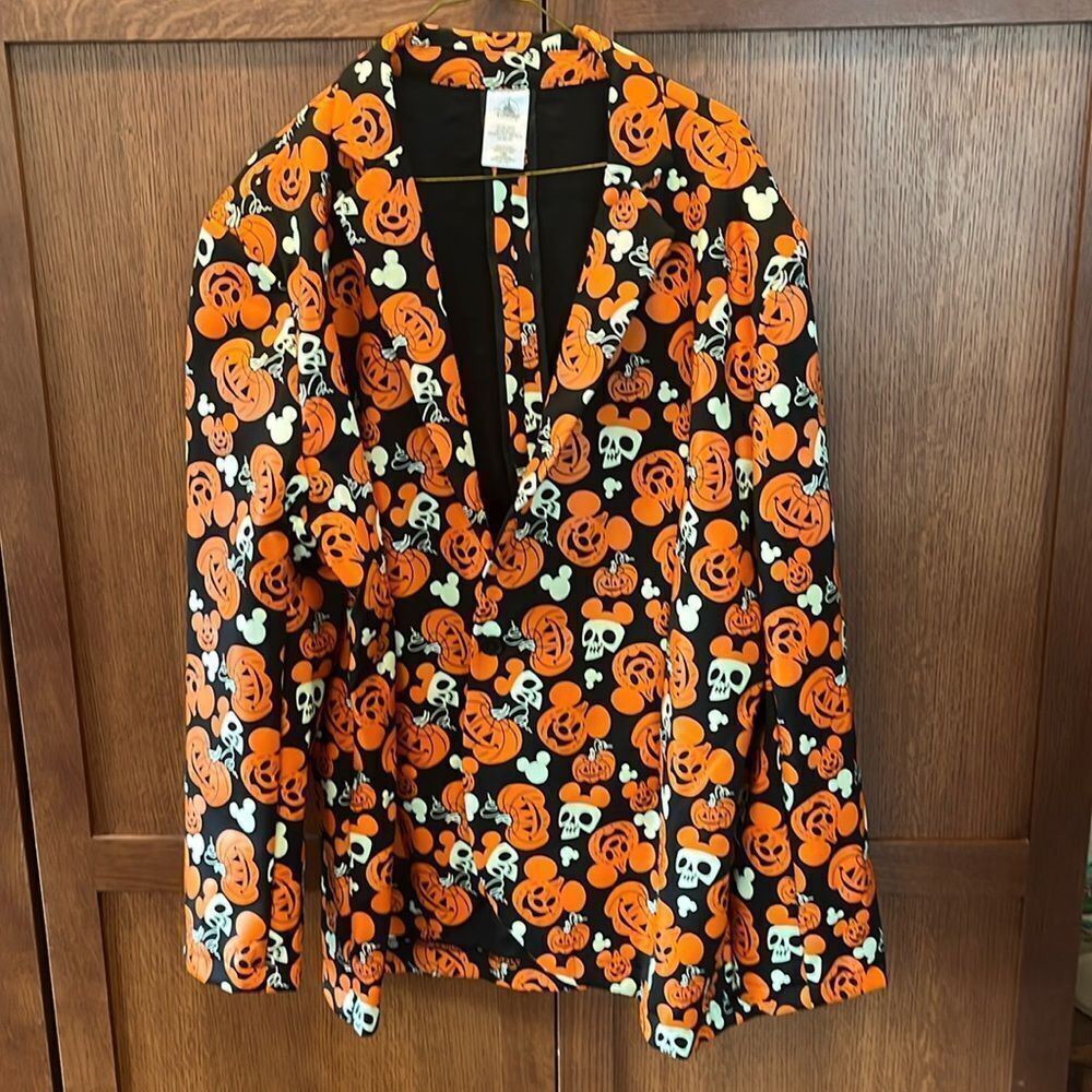 Disney Mickey Mouse Pumpkin Glow-in-the-Dark Suit Jacket Costume L/XL